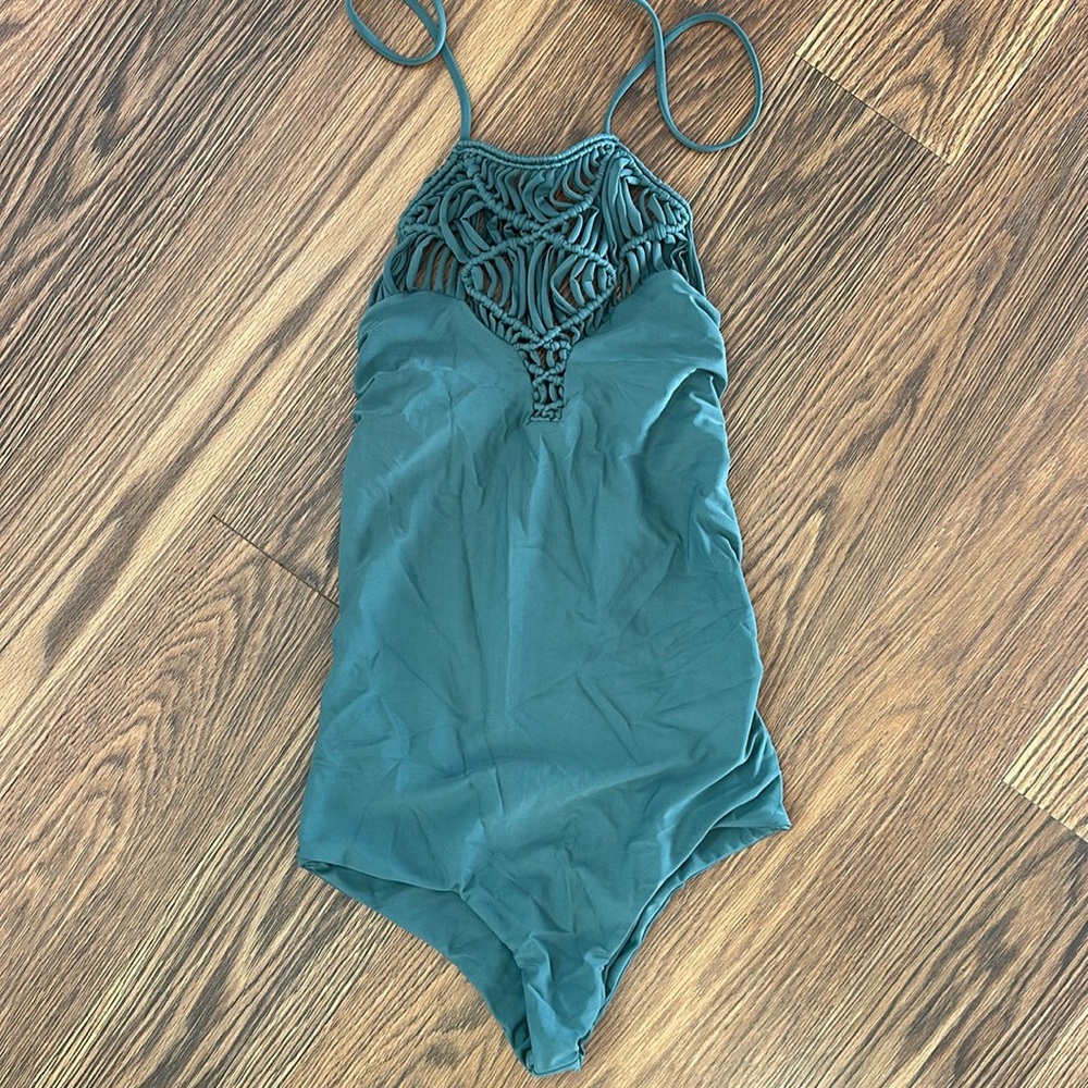 MIKOH Macrame one piece swimsuit